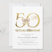 Gold 50th Wedding Jubileum Kaart (Voorkant)