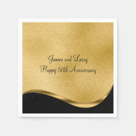 Gold 50th Wedding Jubileum Paper Napkin Servet