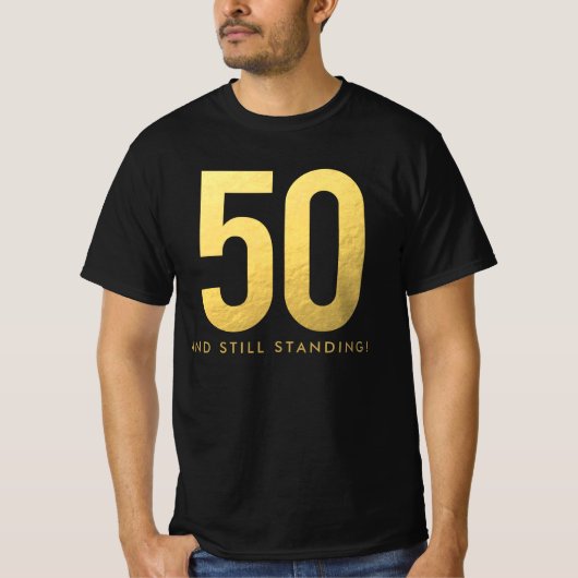 Gold 50th Wedding Jubileum Party T-shirt (Voorkant)