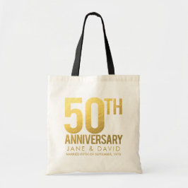 GOLD 50th Wedding Jubileum Persoonlijke cadeaus Tote Bag