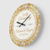 Gold 50th Wedding Jubileum - Persoonlijke klok (Hoek)