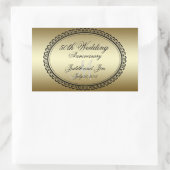 Gold 50th Wedding Jubileum Rechthoekige Sticker (Tas)