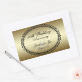 Gold 50th Wedding Jubileum Rechthoekige Sticker (Envelop)