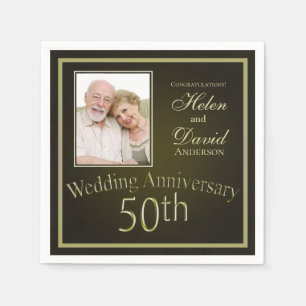Gold 50th Wedding Jubileum Servet