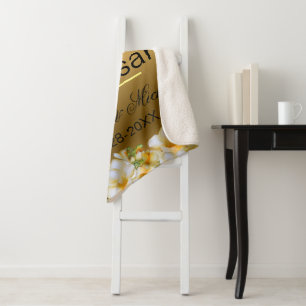 Gold 50th Wedding Jubileum Sherpa Deken