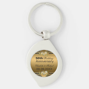 Gold 50th Wedding Jubileum Sleutelhanger
