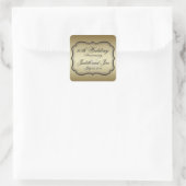 Gold 50th Wedding Jubileum Vierkante Sticker (Tas)