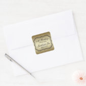 Gold 50th Wedding Jubileum Vierkante Sticker (Envelop)