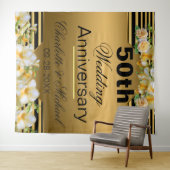 Gold 50th Wedding Jubileum Wandkleed (In Situ (horizontaal))