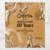 Gold 50th Wedding Jubileum Wijn Etiket (Enkel label)