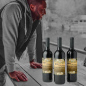 Gold 50th Wedding Jubileum Wijn Etiket