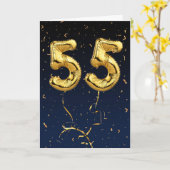 Gold 55 Mylar Birthday ballonnen en Confetti Card Kaart (Gele Bloem)