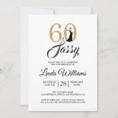 Gold 60 en Sassy | 60e uitnodiging van de Birthday (Voorkant)