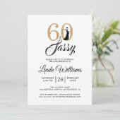 Gold 60 en Sassy | 60e uitnodiging van de Birthday (Staand voorkant)