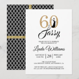 Gold 60 en Sassy | 60e uitnodiging van de Birthday