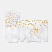 Gold 60e verjaardag Hartelijk dank, Floral Marble Bedankdoosjes (Uitgevouwen)