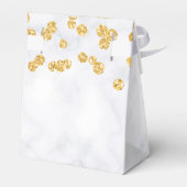 Gold 60e verjaardag Hartelijk dank, Floral Marble Bedankdoosjes (Achterkant)