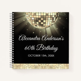 Gold 60th Birthday 70's Disco Ball Gastenboek Notitieboek