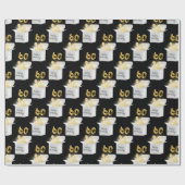 Gold 60th Birthday-ballonnen in White Box Cadeaupapier (Vlak)