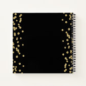 Gold 60th Birthday Guestbook Confetti Black Notitieboek (Achterkant)