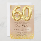 Gold 60th Birthday Invitation Feestdagenkaart (Voorkant)