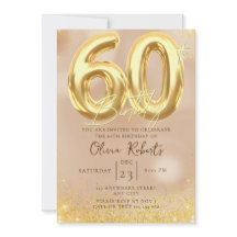 Gold 60th Birthday Invitation