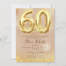 Gold 60th Birthday Invitation Feestdagenkaart
