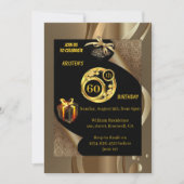 Gold 60th Birthday Invitation Kaart (Voorkant)