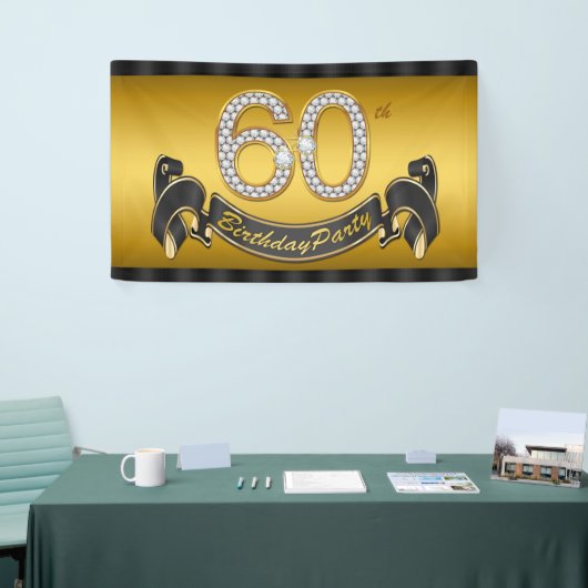 Gold 60th Birthday Party Spandoek (Beurs)