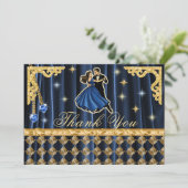 Gold 60th Birthday Thank You with Dancers  Bedankkaart (Staand voorkant)