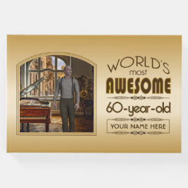 Gold 60th Birthday World's Best Custom Photo Lijst Gastenboek