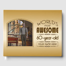 Gold 60th Birthday World's Best Custom Photo Lijst Gastenboek