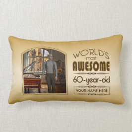 Gold 60th Birthday World's Best Custom Photo Lijst Kussen
