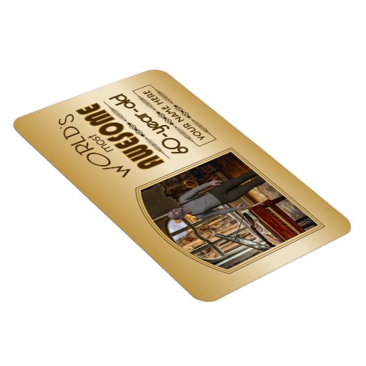 Gold 60th Birthday World's Best Custom Photo Lijst Magneet (Rechterzijde)