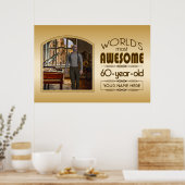 Gold 60th Birthday World's Best Custom Photo Lijst Poster (Keuken)