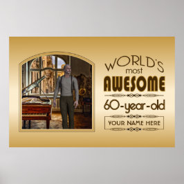 Gold 60th Birthday World's Best Custom Photo Lijst Poster