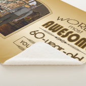 Gold 60th Birthday World's Best Custom Photo Lijst Sherpa Deken (3/4)