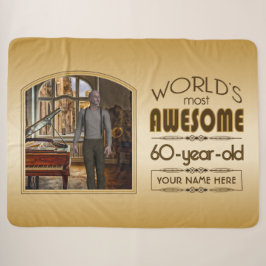 Gold 60th Birthday World's Best Custom Photo Lijst Sherpa Deken