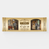 Gold 60th Birthday World's Best Custom Photo Lijst Spandoek (Horizontaal)