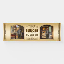 Gold 60th Birthday World's Best Custom Photo Lijst Spandoek