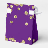 Gold 60th Verjaardag Dank u Confetti Paarse Bedankdoosjes (Achterkant)