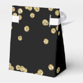 Gold 60th Verjaardag Dank u Confetti Zwart Bedankdoosjes (Achterkant)