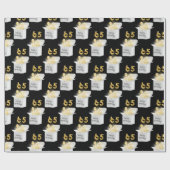 Gold 65th Birthday ballons in White Box Cadeaupapier (Vlak)