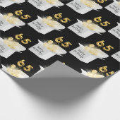 Gold 65th Birthday ballons in White Box Cadeaupapier (Hoek)