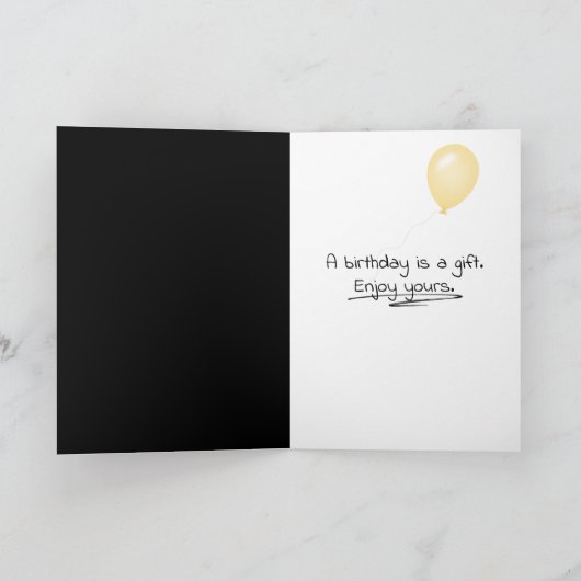 Gold 65th Birthday ballons in White Box Card Kaart (Binnen)
