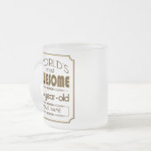 Gold 65th Birthday Celebration World Best Fabulous Matglas Koffiemok (Voorkant links)