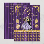 Gold 65th Birthday with Dancing Couples Kaart (Voorkant / Achterkant)