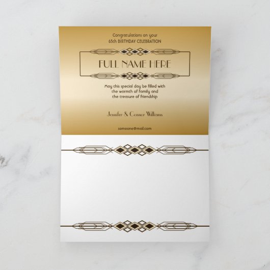 Gold 65th Birthday World's Best Custom Photo Lijst Kaart (Binnen)