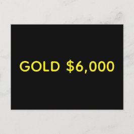 Gold $6,000 Market Celebration Briefkaart