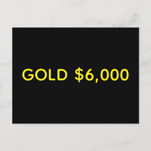 Gold $6,000 Market Celebration Briefkaart (Voorkant)